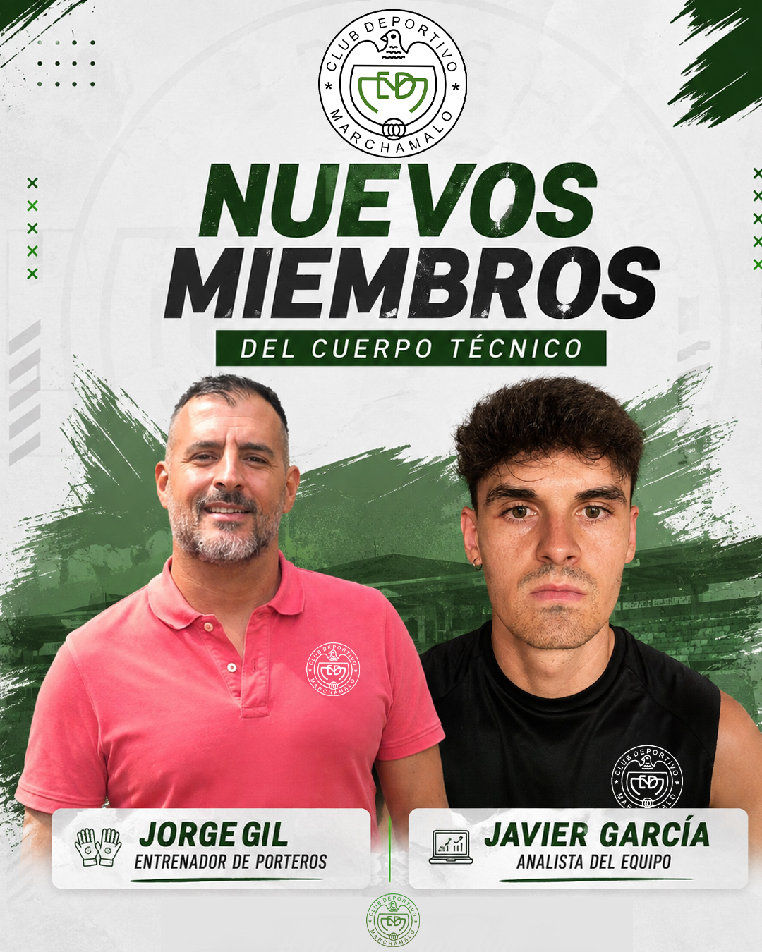 El CD Marchamalo completa su cuerpo técnico con las incorporaciones de Jorge Gil y Javier García